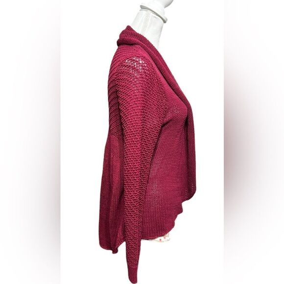 Wooden Ships Shawl Collar Hi-Low Hem Open Cardigan Sweater Luxury Knit M/L - Picture 3 of 6